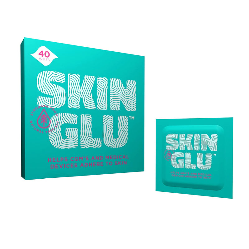 Skin Glu (from the Makers of Not Just a Patch), Pre-CGM Skin Patch Barrier Wipes, Hypoallergenic Latex Free Wipes for Sensitive Skin, Pack of 40 Wipes Skin Glu Barrier