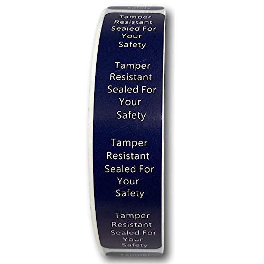 Tamper Evident Labels | Sealed for Your Safety Stickers | 500 Tamper Proof Stickers | Food Stickers Help Increase Security During Delivery |(0.75 x 3.5 in) Navy Blue Tamper-evident