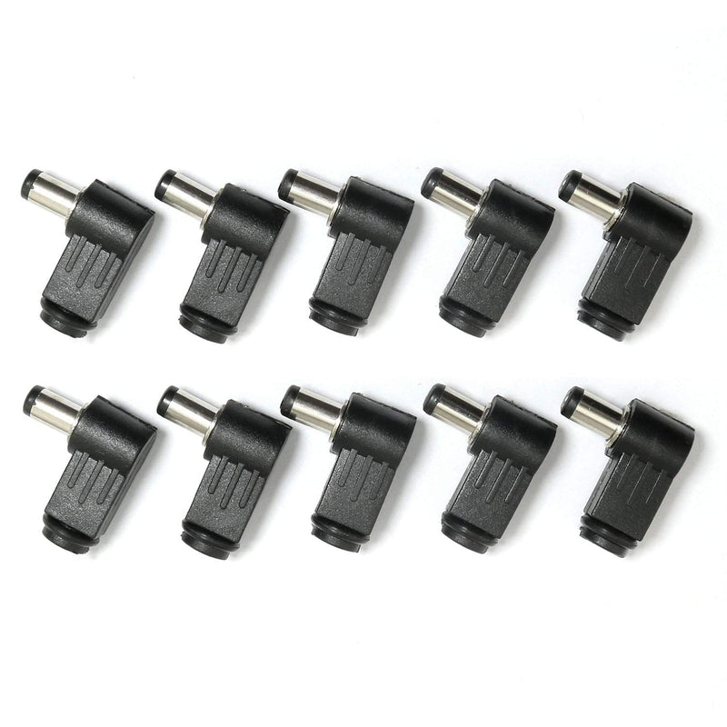 RLECS 10pcs Right Angle 5.5 x 2.1mm/0.22 x 0.08 inch DC Socket Jack Charger Power Plug Solder 90-Degree Elbow 5.5 * 2.1mm Power Plug