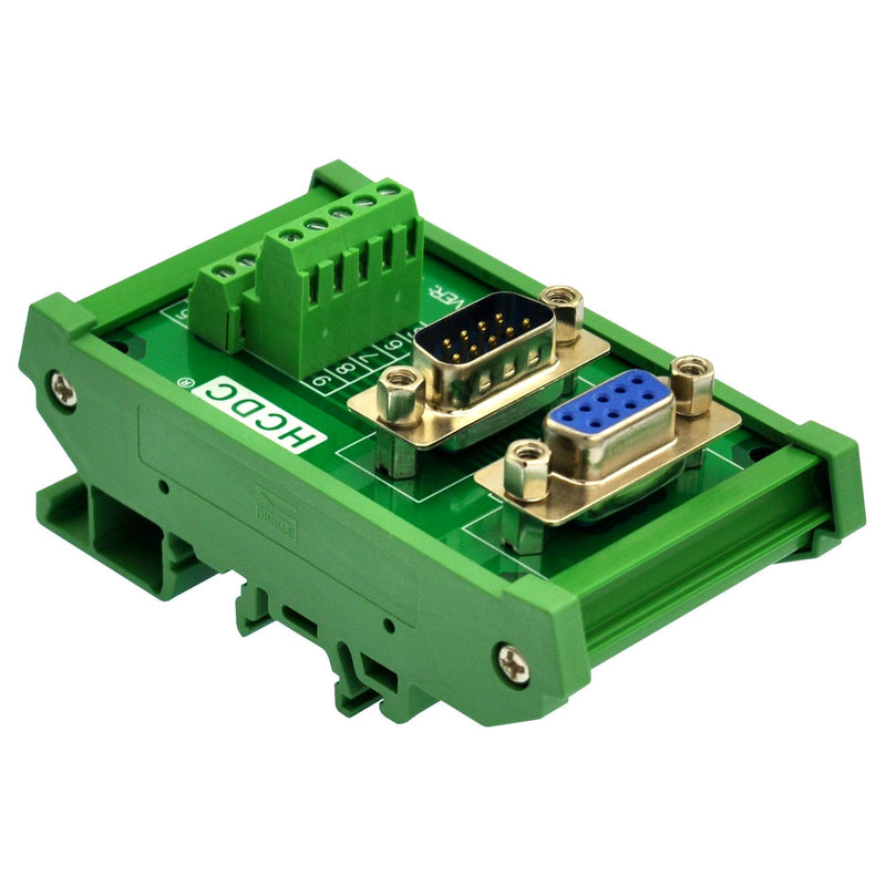 DIN Rail Mount D-SUB Male-Female Interface Module Terminal Block Breakout Board (DB9) DB9