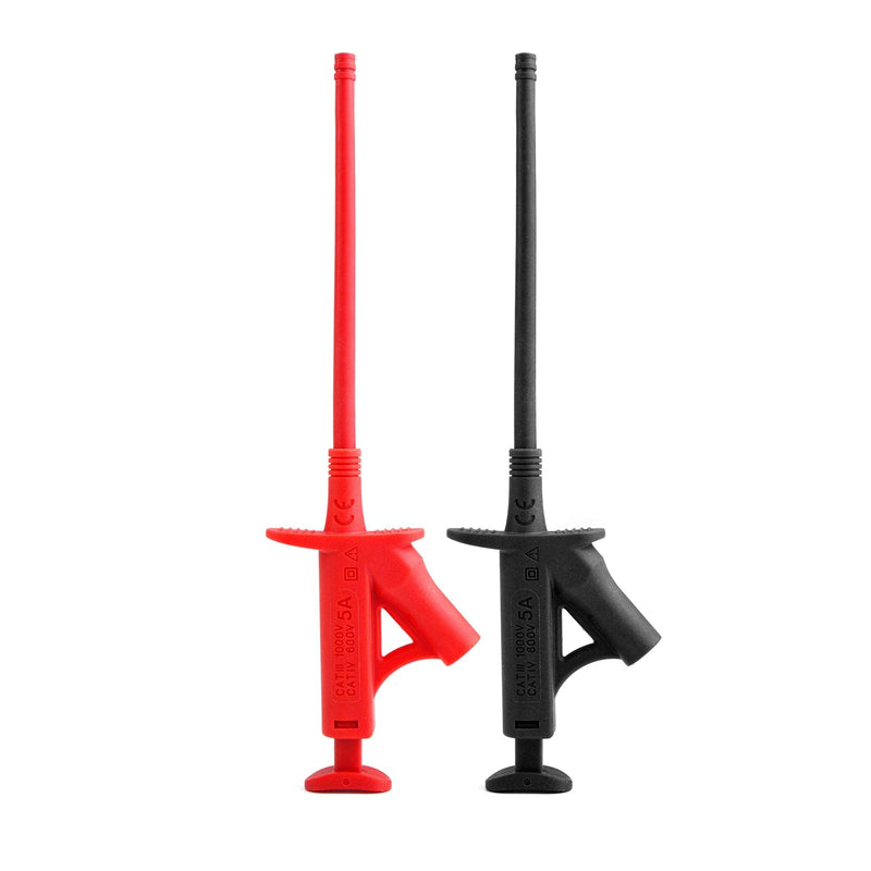 ZIBOO ZB-T15 Flexible Test Hook Clip,Professional IC Test Hook Clip Grabbers Probe Jumper,High Voltage Flexible Test Hook Clip Insulated Quick for Multimeters, Clamp Meters and Automobile Inspection