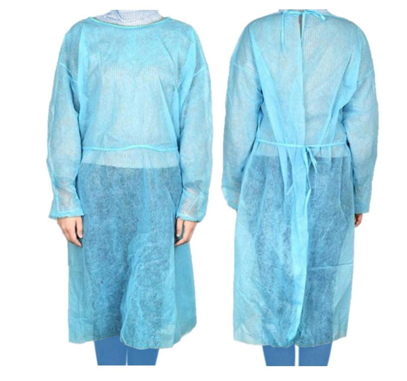 Dealmed Blue Isolation Gown – 10 Count of Disposable Medical Gowns, Blue Latex-Free, Perfect for Hospitals, Medical Facilities, and Physicians’ Offices (Pack of 10) Pack of 10