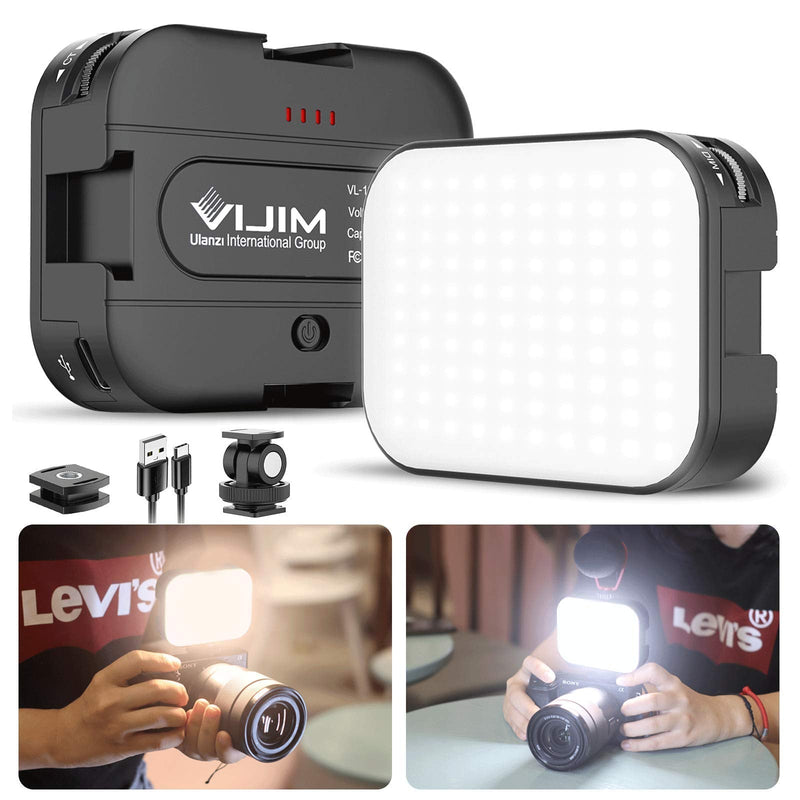 VIJIM VL100C Bi-Color LED Video Light on Camera,Mini Rechargeable 2000mAh LED Camera Lights,CRI95+ Dimmable 2500-6500K Ultra Bright Photo and Video Lighting,LED Fill Lampâ€¦ 1 piece