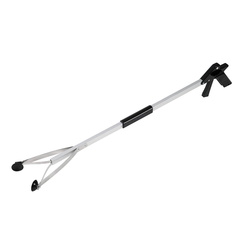Grabber Reacher Suction Cup Grip Tool- Long 32 Inch Foldable Strong Heavy Duty Aluminum Pick Up Stick - Lightweight Trash Litter Picker Claw Extended Gripper Nabber Assist for Elderly, Luxet (Black) 1 Count (Pack of 1) Black