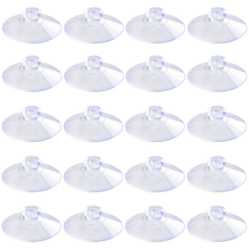 Pawfly 20 Pack Clear Suction Cups 1.8 Inch PVC Plastic Sucker Without Hooks for Home Decoration and Organization