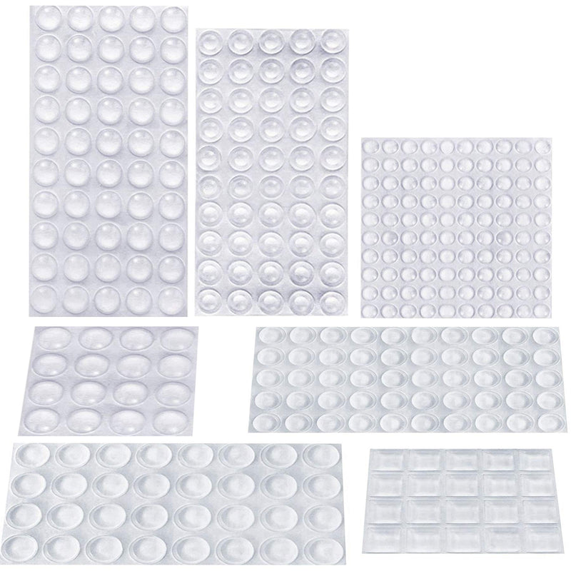 AUSTOR 318 Pieces Rubber Feet, Noise Dampening Buffer Pads Clear Rubber Pads Self Stick Bumper Pads for Doors, Cabinets, Drawers, Glass, Electrical Appliances