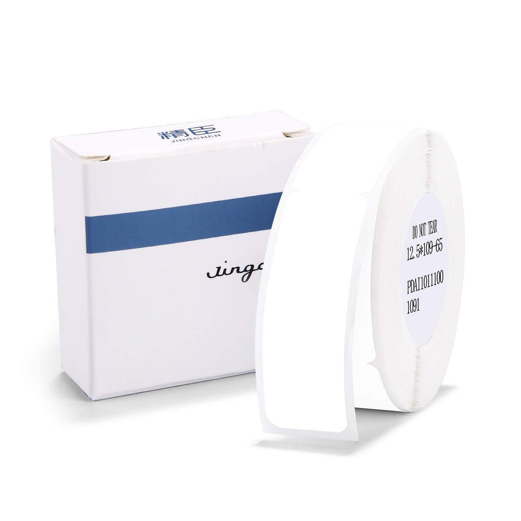 Label Maker Tape NIIMBOT D11 0.5"4.3" Cable Label Print Paper Standard Laminated Office Labeling Tape Replacement for D11 Handheld Label Machine Waterproof Tear Proof 1 Roll 65 Pcs White Cable