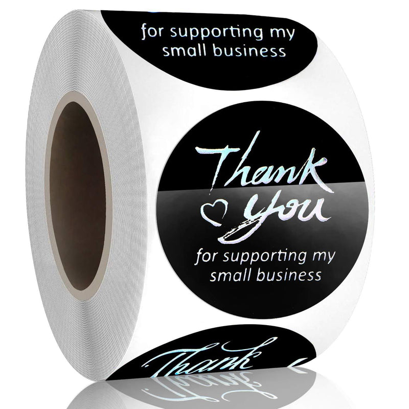 1.5" Thank You for Supporting My Small Business Stickers, Adhesive Stickers Glitter Gold Stickers for Business Boutiques Shop Wrapping Supplies, 500 Labels Per Roll (Thank You-C) Thank You-c