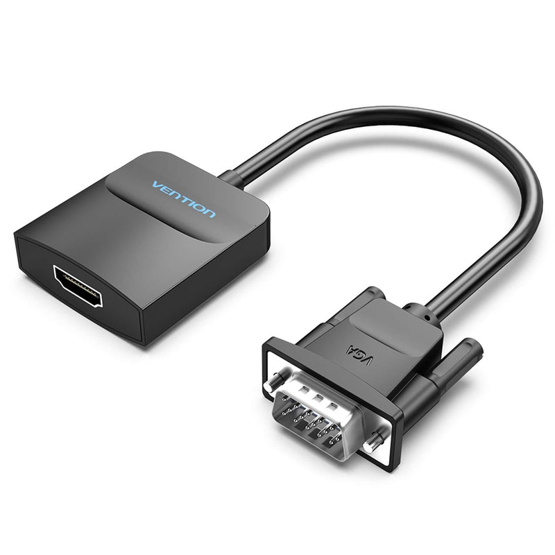 VGA to HDMI Adapter with Audio, (PC VGA Source Output to TV/Monitor with HDMI Connector),VENTION 1080P VGA to HDMI Adapter Cable for Computer, Desktop, Laptop, PC, Monitor, HDTV (0.49FT/0.15M) 0.49FT/0.15M