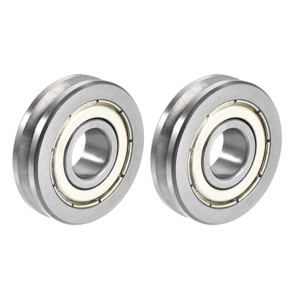 uxcell V6000ZZ V-Groove Shaped Bearing 10x30x8mm Double Metal Shielded Chrome Steel Roller Guide Bearing 2pcs