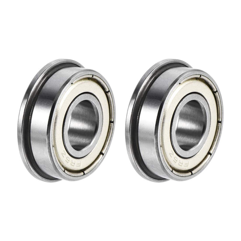uxcell FR6ZZ Flanged Ball Bearing 3/8"x7/8"x9/32" Double Shielded Chrome Steel Bearings 2pcs