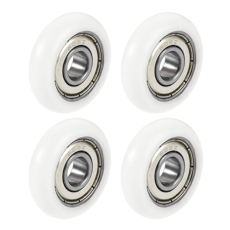 uxcell Ball Bearing Guide Pulley Roller Round Wheel 8x30x8.5mm Double Metal Shielded (GCr15) Chrome Steel Bearings 4pcs