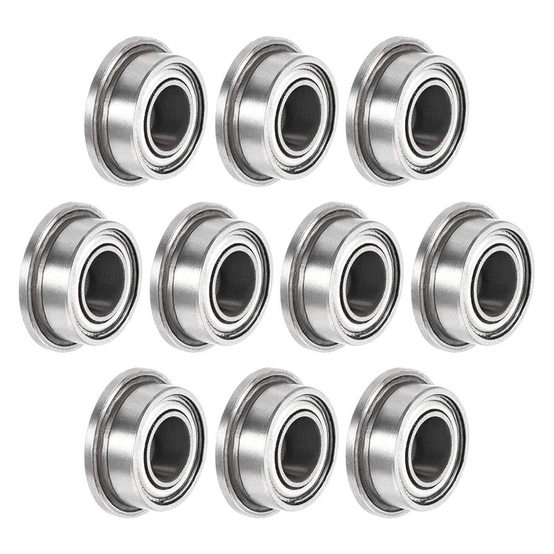 uxcell MF63zz Flanged Ball Bearing 3mmx6mmx2.5mm Double Shielded Chrome Steel Deep Groove Bearings 10pcs