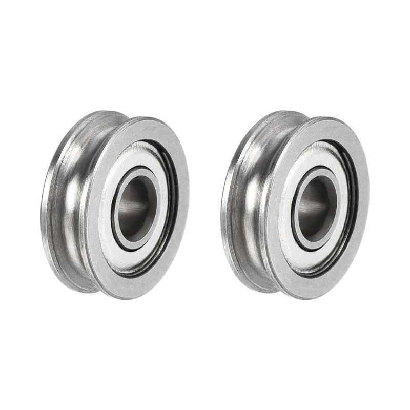 uxcell U604ZZ Deep U Groove Ball Track Guide Bearing 4x13x4mm Double Metal Shielded (GCr15) Chrome Steel Bearing 2pcs