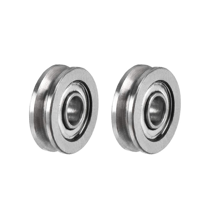 uxcell 603 U Groove Ball Track Guide Bearing 3x10x3mm Double Metal Shielded (GCr15) Chrome Steel Bearing 2pcs
