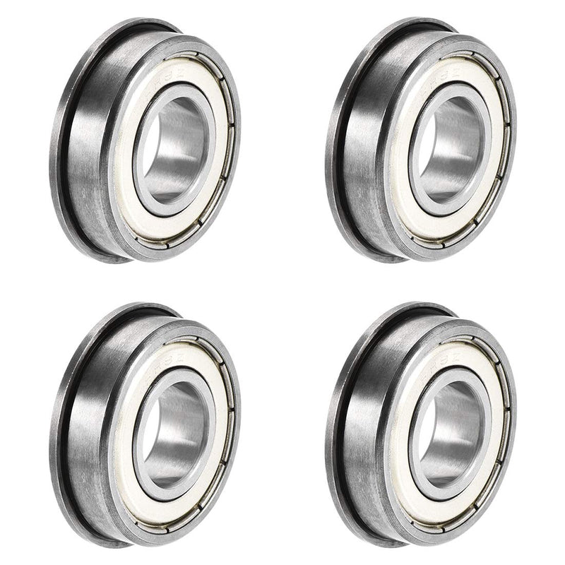 uxcell FR8ZZ Flanged Ball Bearing 1/2"x1-1/8"x5/16" Double Shielded Chrome Steel Bearings 4pcs