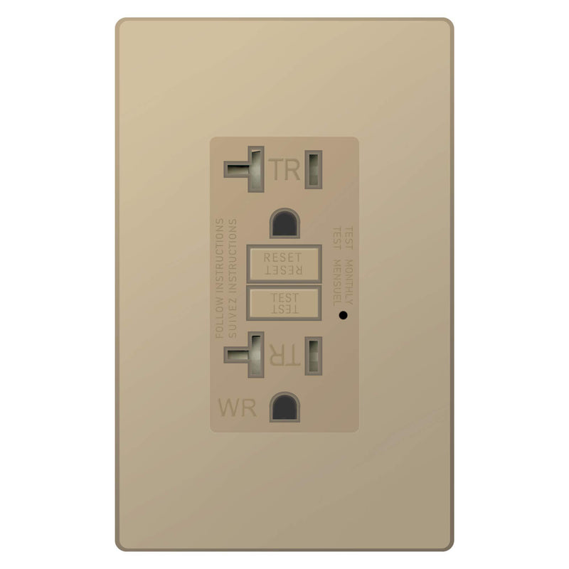 TOPELE 20Amp GFCI Outlet 125 Volt Tamper-Resistant, Weather-Resistant Receptacle, LED Indicator Lights, 2 Wall Plate and Screws Included, Ivory,UL Listed gfci outlet ivory