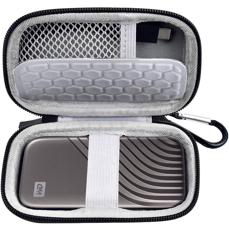 Case Compatible for WD 1TB 2TB 500GB My Passport SSD External Portable Drive, Carrying Storage Holder Bag Also fits for USB Cables( Case Only)