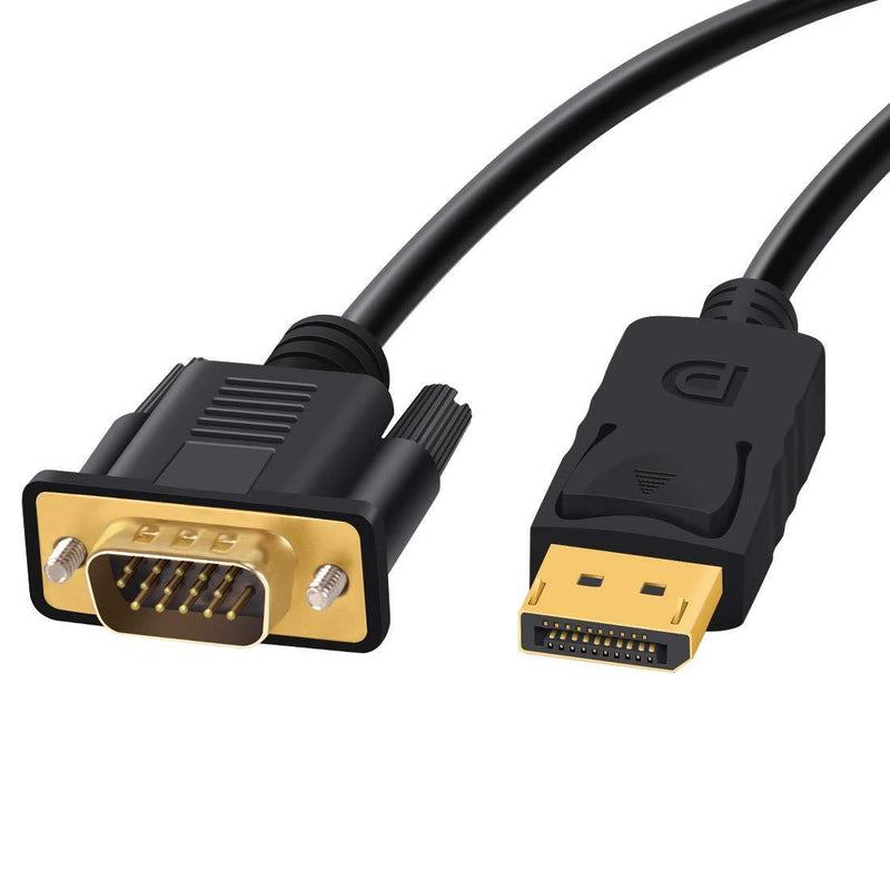 DisplayPort to VGA, FOBOIU Display Port to VGA 10 Feet DP to VGA Cable Connects DP Port from Desktop or Laptop to Monitor or Projector with VGA Port