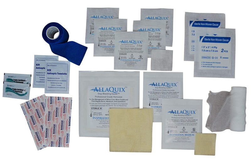 Stop Bleeding Quick Kit - First-aid with AllaQuix Stop Bleeding Gauze (Blood clotting Bandage) (Ultimate) Ultimate