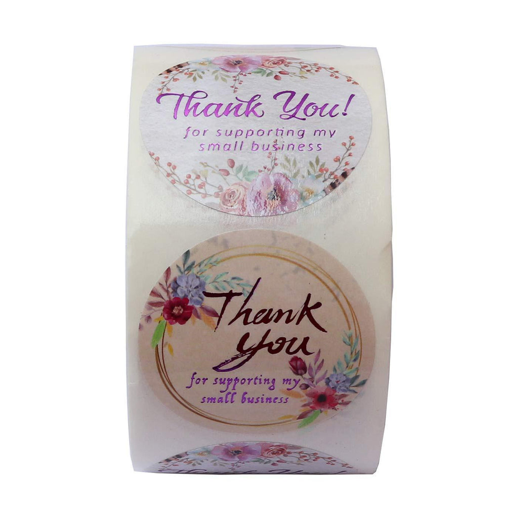 Thank You for Supporting My Small Business Stickers Labels with Purple Foil, 1.5" Round 500pcs Thank You Stickers Roll for Baking Stores Craft Shops Business Gift Bags (Purple)