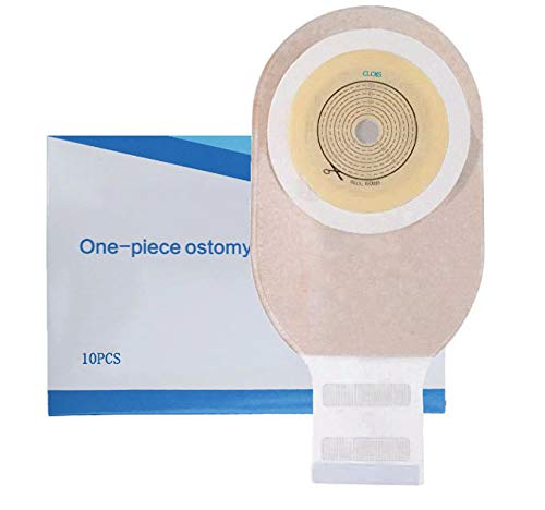 10PCS Colostomy Bags, Ostomy Supplies,One Piece Drainable Ostomy Pouch for Ileostomy Stoma Care 10PCS X001