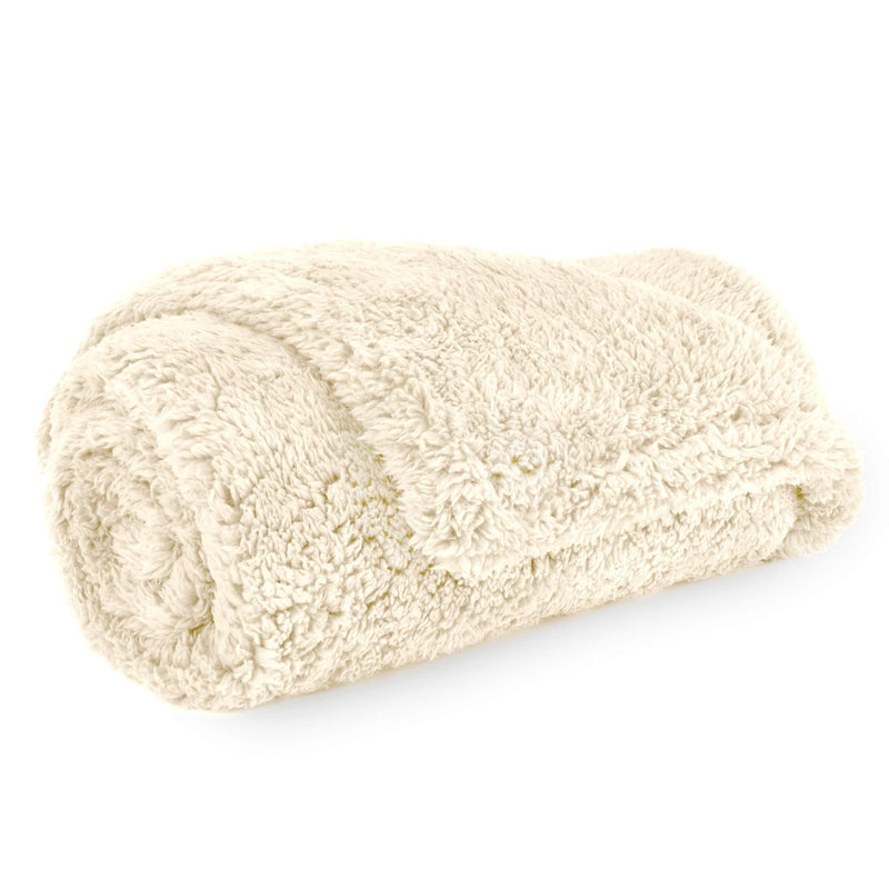 PetAmi Fluffy Waterproof Dog Blanket Fleece | Soft Warm Pet Fleece Throw for Large Dogs and Cats | Fuzzy Plush Sherpa Throw Furniture Protector Sofa Couch Bed Small (24x32) Beige