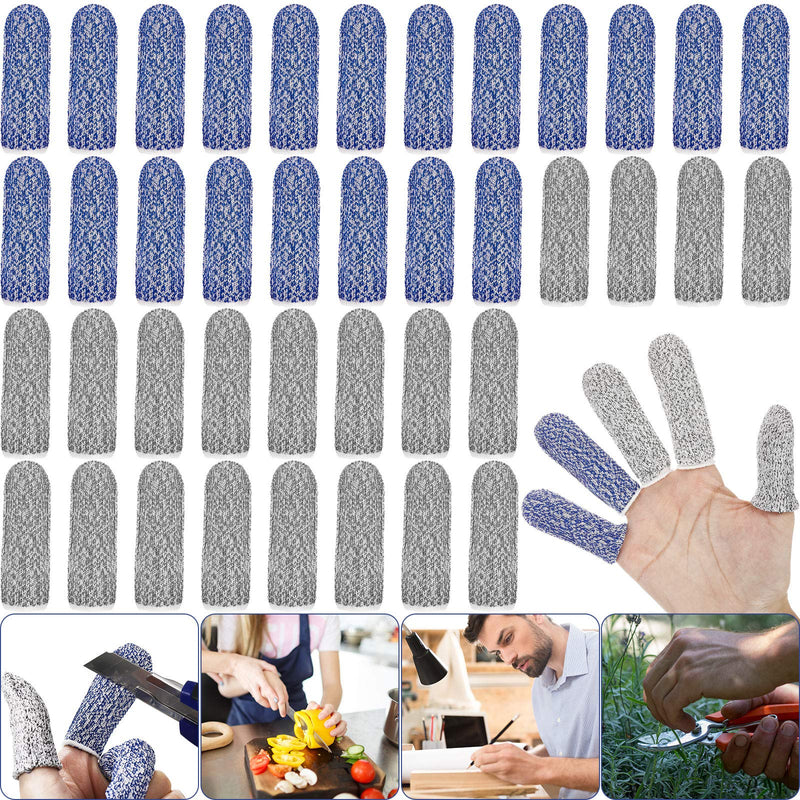 40 Pcs Finger Cots Cut Resistant Protector Anti-Cut Fingertips Finger Sleeve Reusable Finger Covers Thumb Finger Protection Cots for Kitchen Work Sculpture Supplies