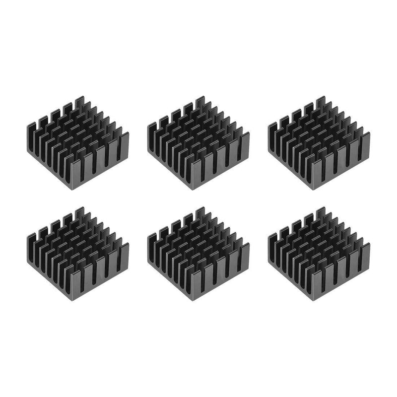 uxcell 10x20x20mm Black Aluminum Heatsink Thermal Adhesive Pad Cooler for Cooling 3D Printers 6Pcs 20x20x10mm