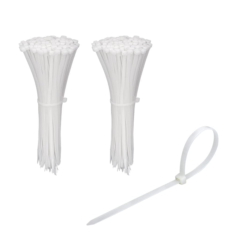 200 Pack Bulk KOOWIN Small 4 inch Nylon Plastic Cable Zip Ties Wire Wraps White 4 inch 18 lb (200 pcs)