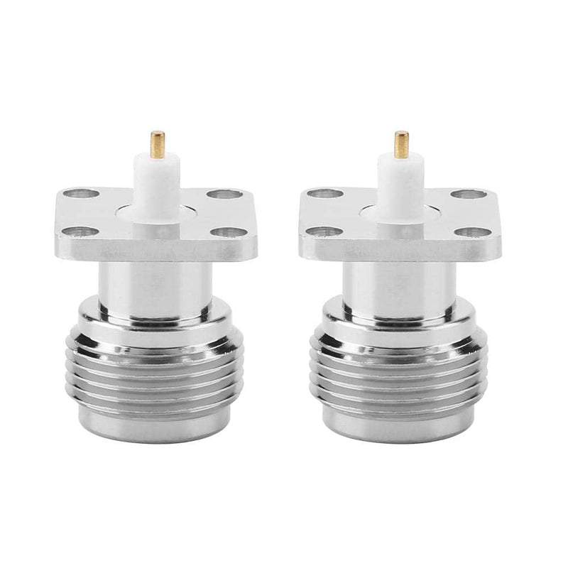 2Pcs N KFD 5â€‚N Female Jack RF Coaxial Chassis Coax Connector Square Socket Panel Mount with Flange 17.5 x 17.5