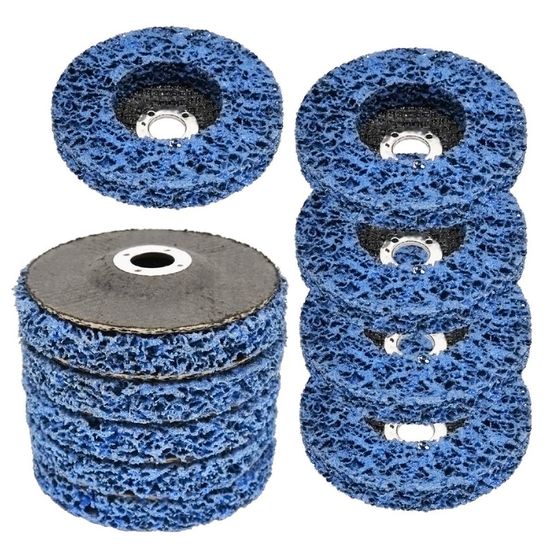 Angle Grinders Stripping Disc,(10 PCS)4" x 5/8"(100x16mm)/Blue For Removes Rust Strips Paint Cleans Welds&Metal Fiberglass Work Cleans