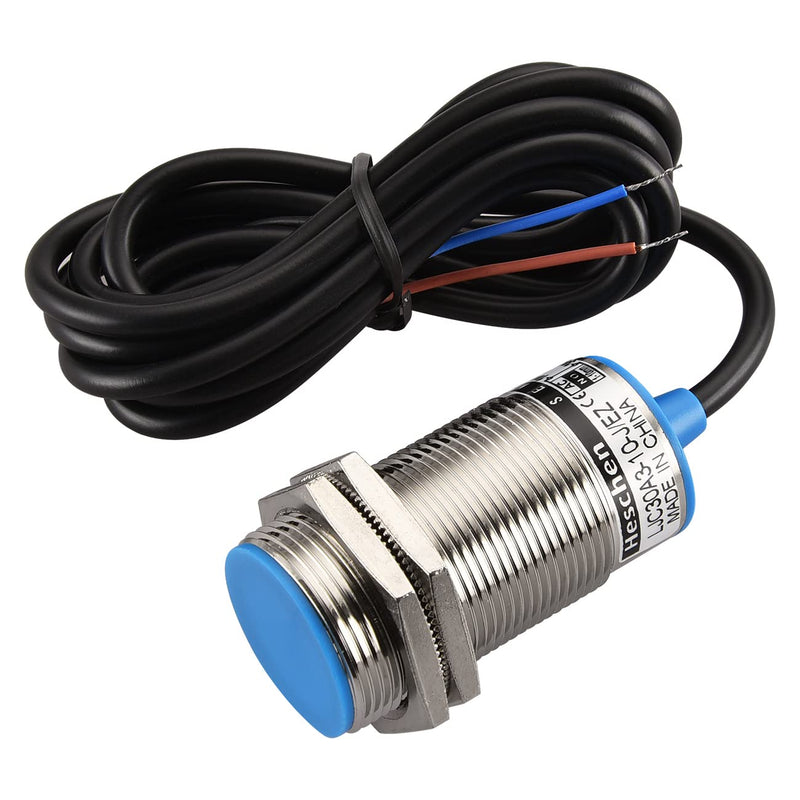 Heschen M30 Capacitive Proximity Sensor Switch Shield Type LJC30A3-10-J/EZ Detection 1-10mm 90-250VAC 400mA Normally Open(NO) 2 Wires