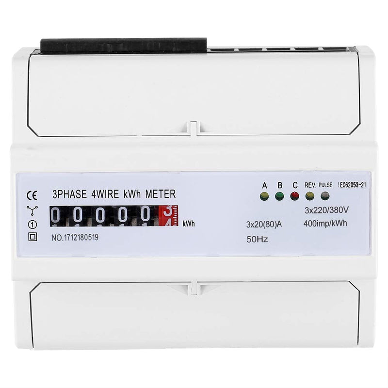 Electric Meter KWh Meter 3 Phase 4 Wire LED DIN-Rail Electricity Power Consumption Wattmeter Energy Meter 20(80) A XTM1250S-U