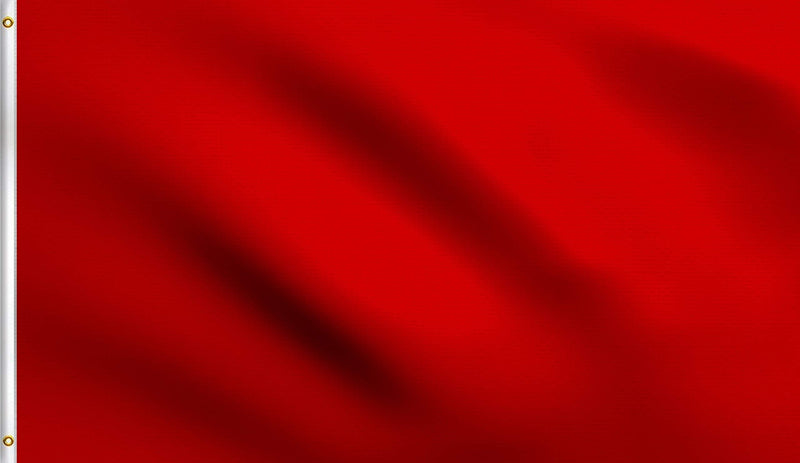 DMSE Solid Blank Flag 3X5 Ft Foot Flag UV Resistant (2x3 Nylon, Red) Polyester