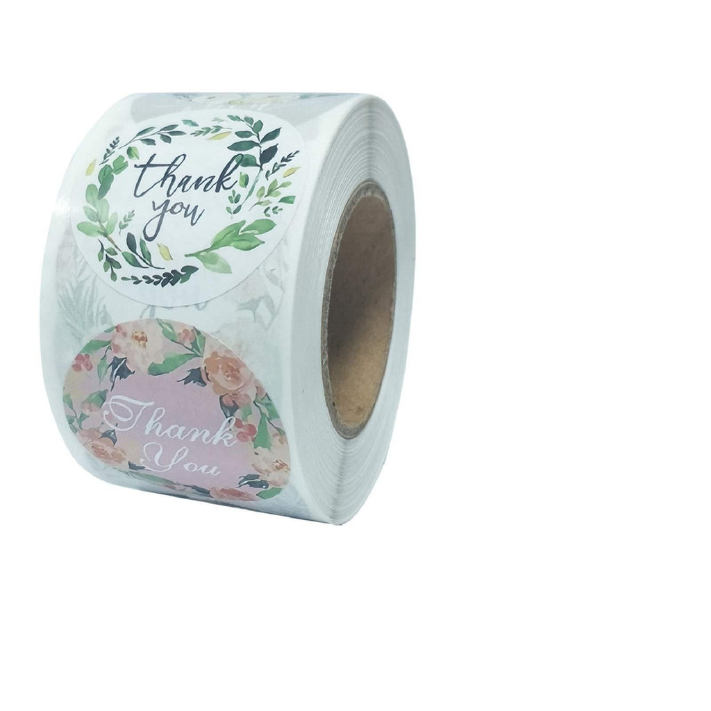 500pcs Thank You Stickers,8 Types Floral Designs 1.5 Inch Thank You Handmade Sticker Roll for Business, Thank You Labels for Bags, Envelopes, Christmas Gifts, Wedding, Party, Bubble mailers & Boxes Multi-color Bottom Flower