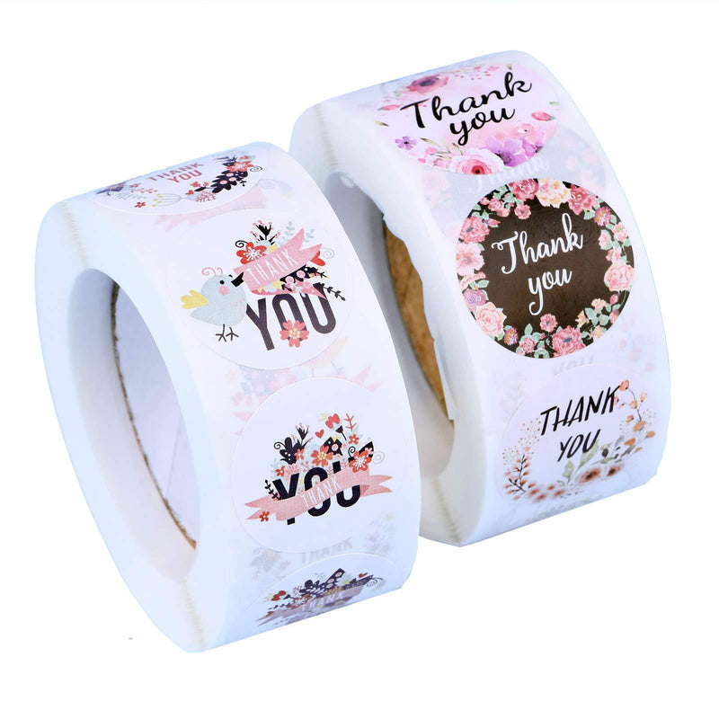 1000 Pieces Thank You for Supporting My Business Stickers Round Circle Label Stickers Thank You Decorative Stickers for Envelope Bag Seals Party Supplies