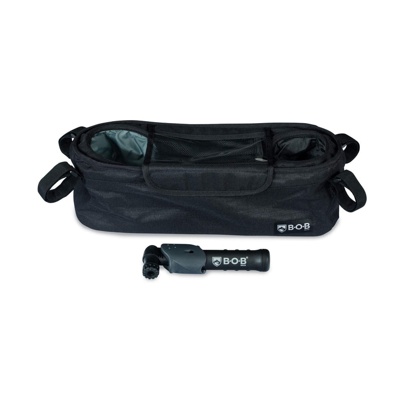 BOB Gear Deluxe Handlebar Console with Tire Pump for Single Jogging Strollers, Black Deluxe Single
