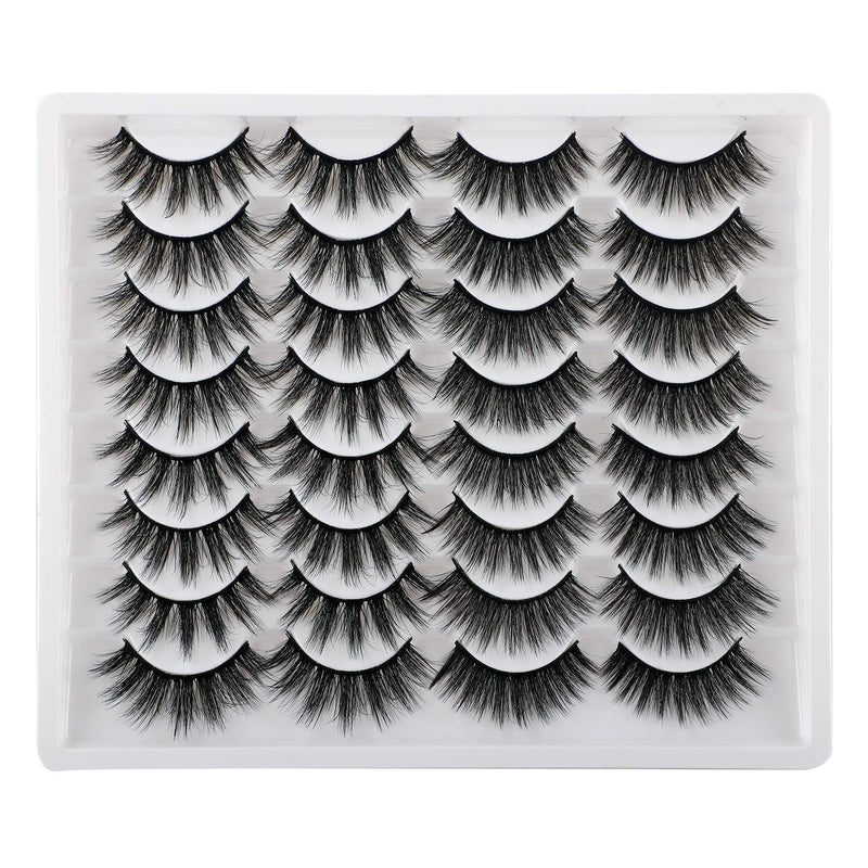 JIMIRE 2 Variety Styles False Eyelashes 16 Pairs Fluffy Volume Natural Fake Lashes Pack