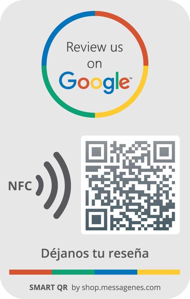 2 x Google Review Sticker for Business QR - NFC | 1 Click Feedback | Easy Reviews | Smart QR Modify Link Whenever You Want | Premium Stickers | Social Media | for Decorative Wall Window Decal 2x Google Rectangular 3.38" x 2.16"