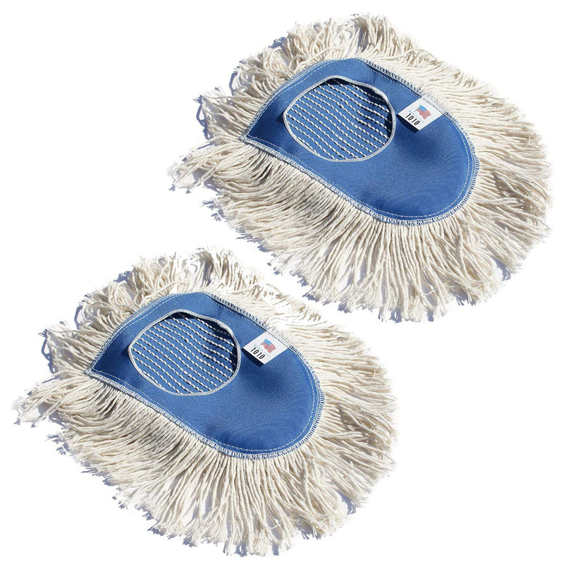 Nine Forty Industrial Strength Ultimate Cotton Floor Dust Mop Wedge Refill | Commercial Cleaner Mop Head Replacement - 2 Pack