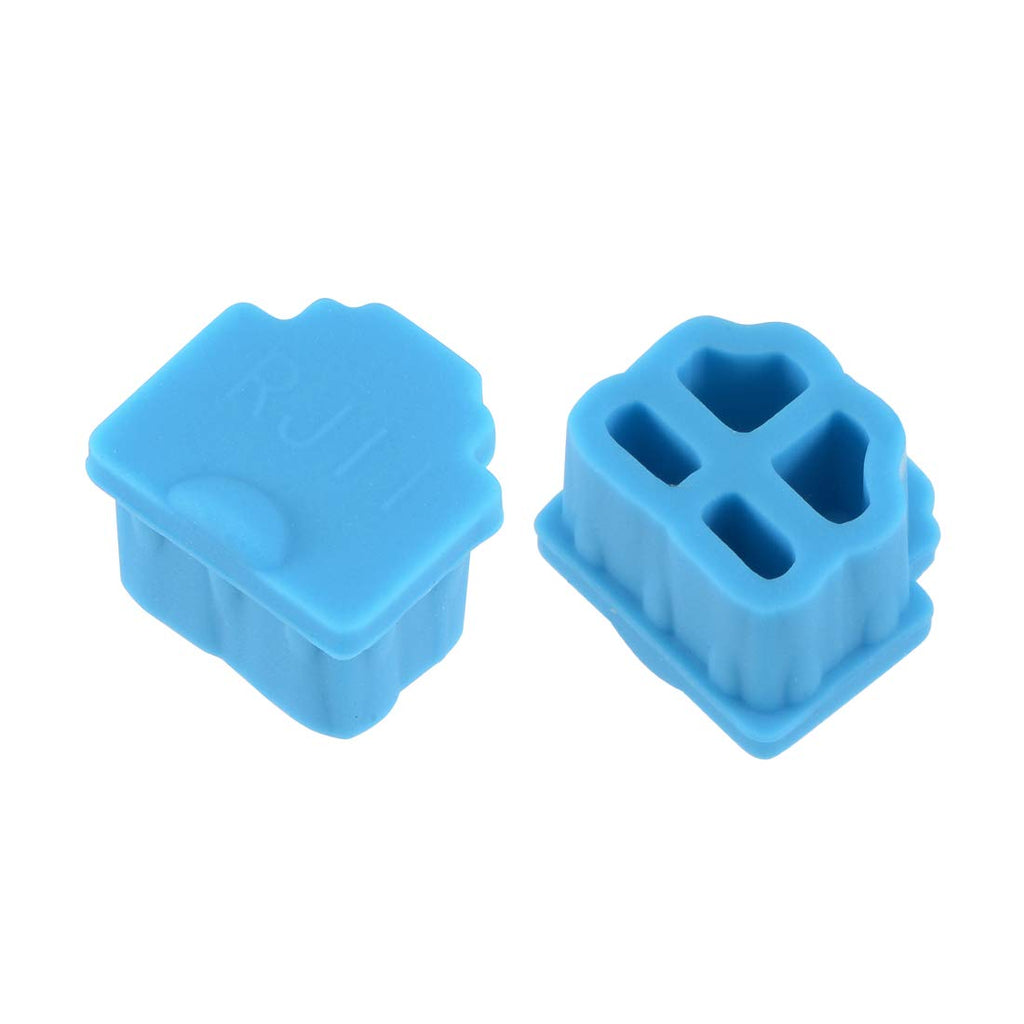 uxcell 10pcs RJ11 Silicone Protector Telephone Modular Port Anti Dust Cap Cover, Blue