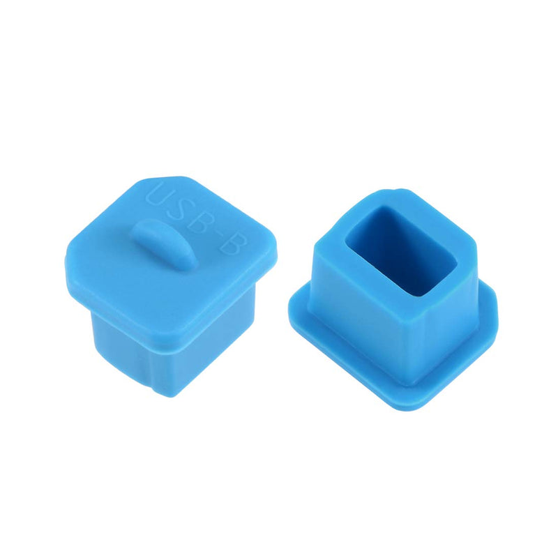 uxcell 10pcs Silicone USB B Port Protectors Anti-Dust Stopper Cap Cover, Blue