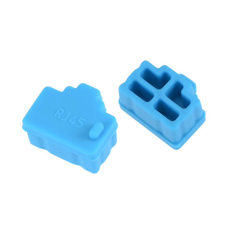 uxcell 20pcs RJ45 Silicone Protectors Ethernet Hub Port Anti Dust Cap Cover, Blue