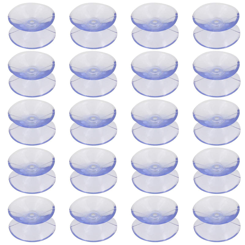 Jiozermi 20 PCS Double Sided Suction Cups Without Hooks Sucker Pads for Glass Plastic 20mm/0.8 Inch