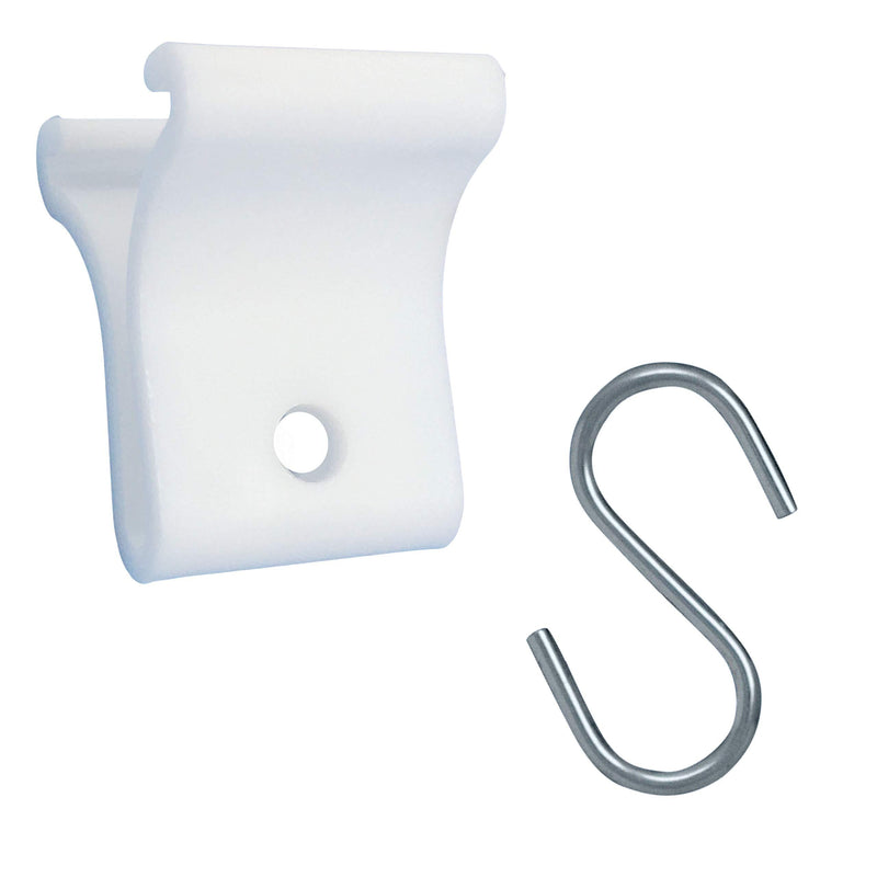 SharpTank Ceiling Grid Clips | 60 Pc Kit of White Clips and Ceiling Hooks for Hanging Classroom Decorations and Office Decor (Includes 30 Ceiling Clips and 30 S-Hooks) 60 Pc Set (30 Clips, 30 S-Hooks)