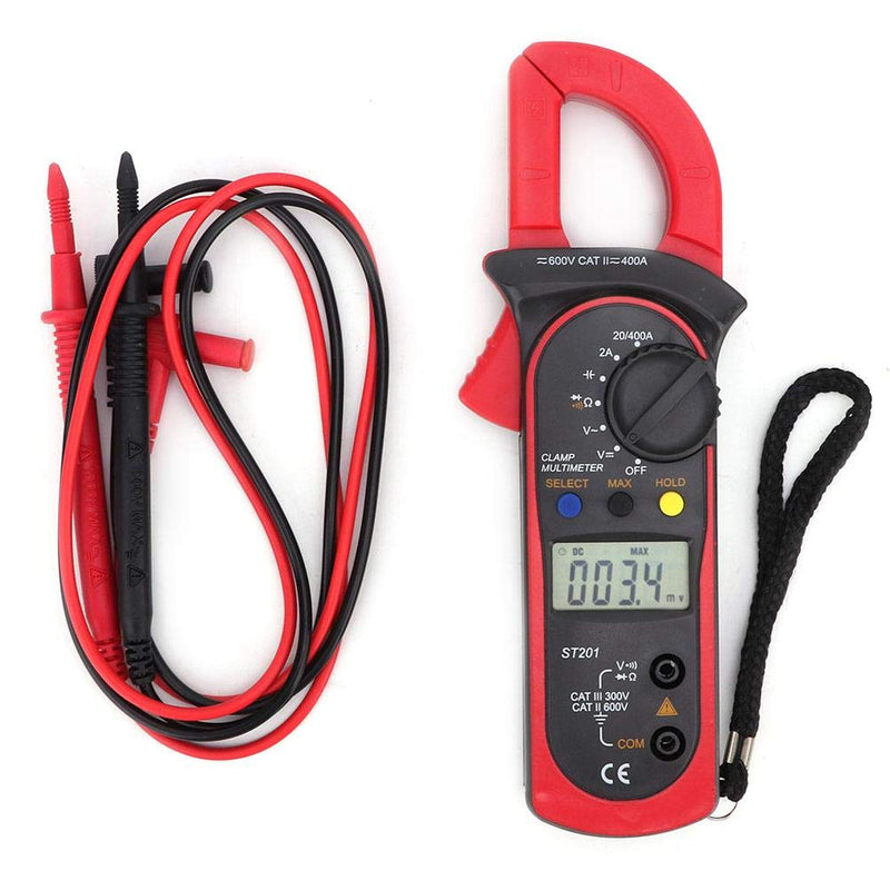 Automatic Digital Clamp Meter Current Multimeter DC AC Voltage Resistance Diode Tester 4000 Counts Multimeter Maintenance Kit for Electrician(red)