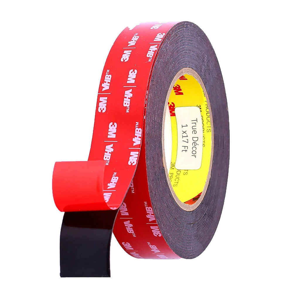 Double Sided Mounting Tape, Heavy Duty VHB Foam Adhesive 1"x17 FT for Indoor Outdoor, LED Strip Lights, Automotive Trim & Home Office Décor, Waterproof and Industrial Grade, Made of 3M Tape,1” x 17 FT