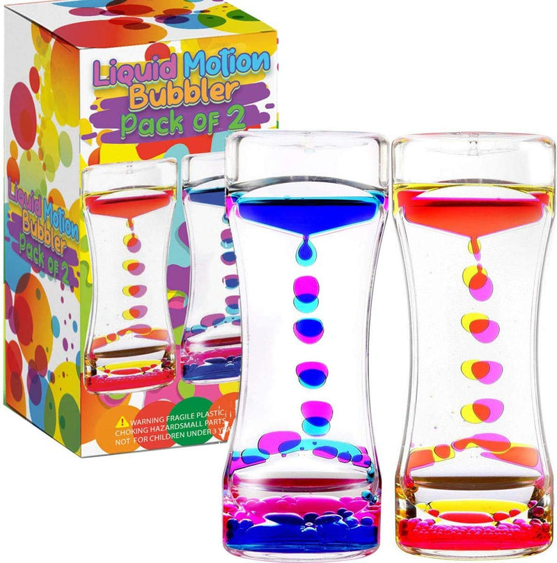 LIVOND Liquid Motion Bubbler Sensory Timer, 2 Minute – Big Calming Sensory Bubble Toy for Kids with Autism ADHD Anxiety or Special Needs  (2 Pack) 2 Pack