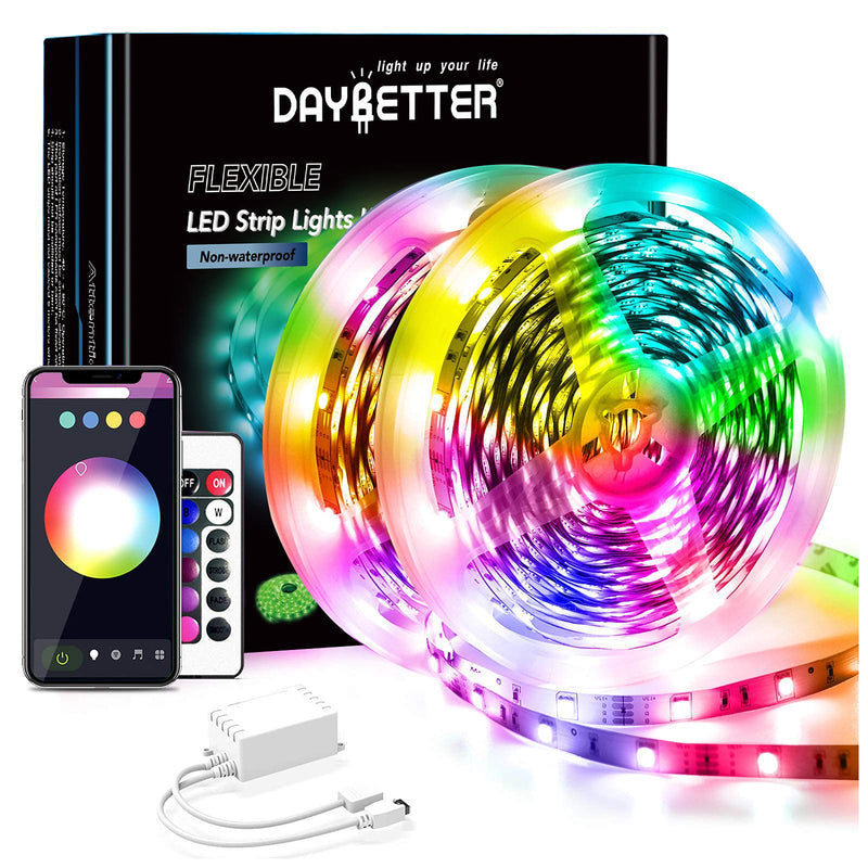 Daybetter 65.6ft WiFi Smart Led Lights Strip with App Control for Bedroom Decoration Work with Alexa and Google Assistant(2 Rolls of 32.8ft)